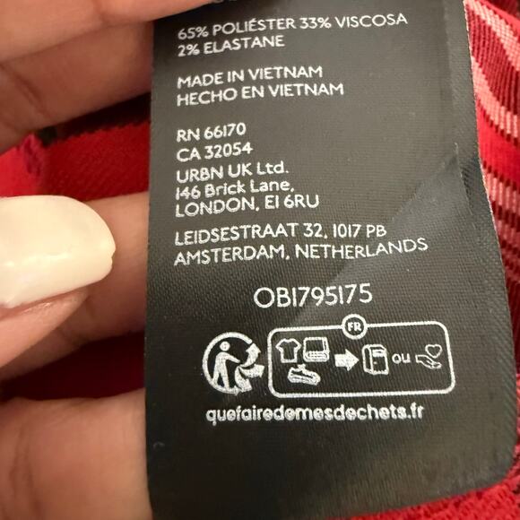 Urban Outfitters BDG Plaid‎ Kilt Midi Skirt Size Medium Red Tartan Academia - Picture 8 of 9